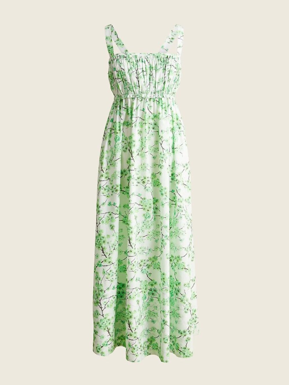 J. Crew Midi Dress in Lime Cherry Blossoms Size 10